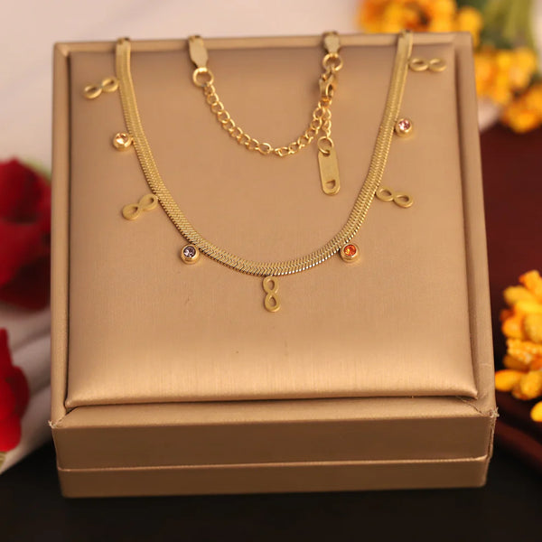 Infinity Gem Charm Necklace