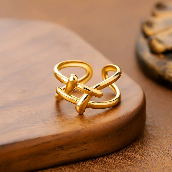 Infinity Link Adjustable Gold Ring