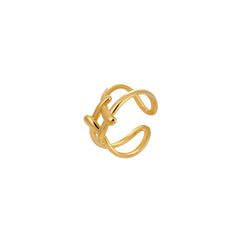 Infinity Link Adjustable Gold Ring
