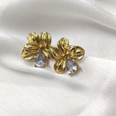 Ivora Floral Crystal Studs