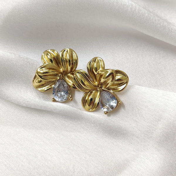 Ivora Floral Crystal Studs