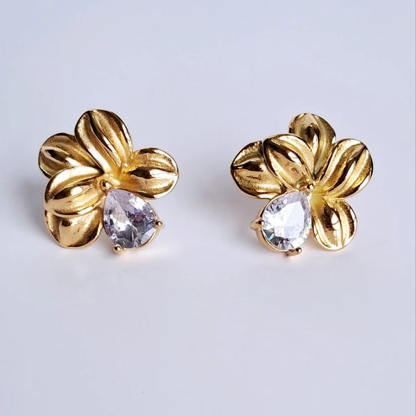 Ivora Floral Crystal Studs