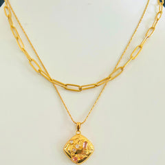 Layered Crystal Necklace with Crystals