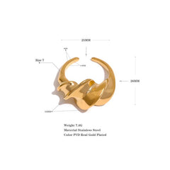 Leaf Flow Adjustable Gold Ring