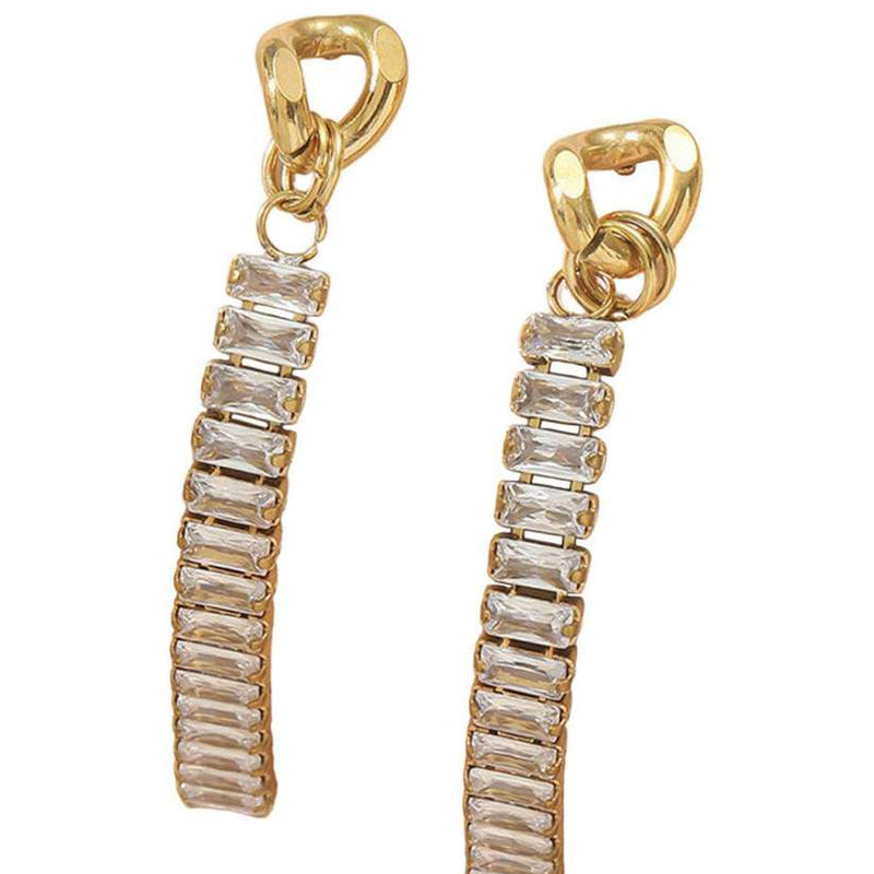 Liora Baguette Drop Earrings