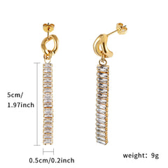 Liora Baguette Drop Earrings