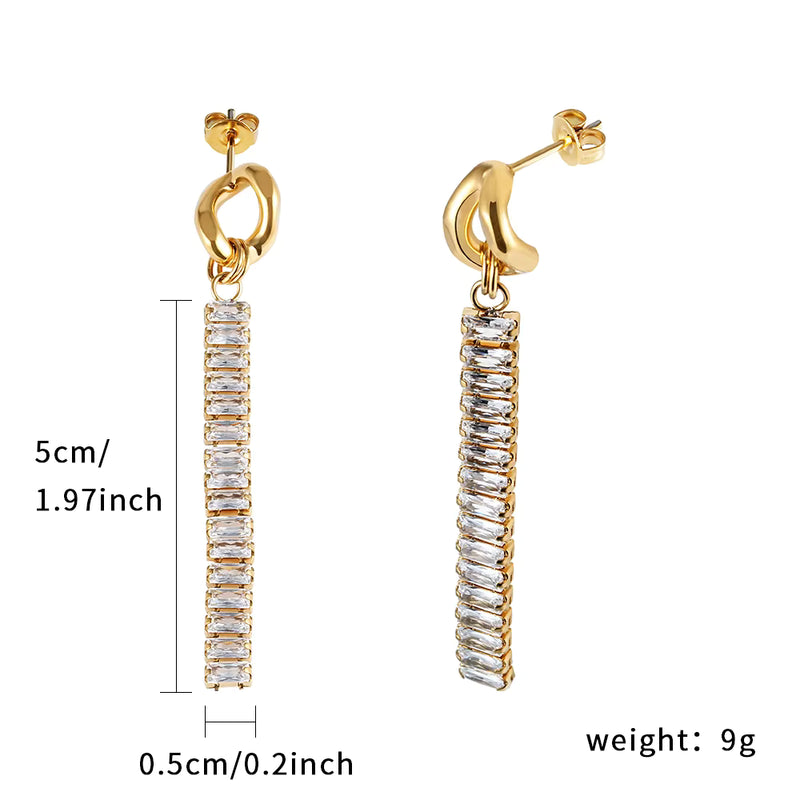 Liora Baguette Drop Earrings