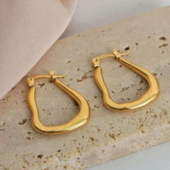 Liquid Contour Gold Hoops