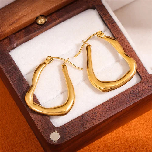 Liquid Contour Gold Hoops