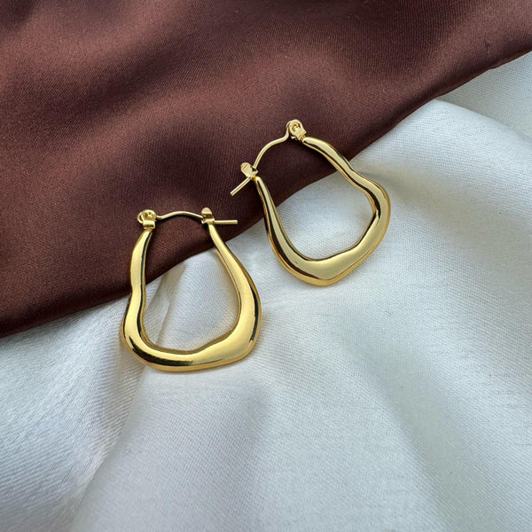 Liquid Contour Gold Hoops