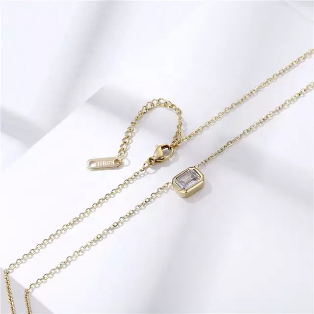 Lumière Emerald-Cut Pendant Necklace