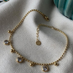 Luminous Glow Gold Charm Anklet