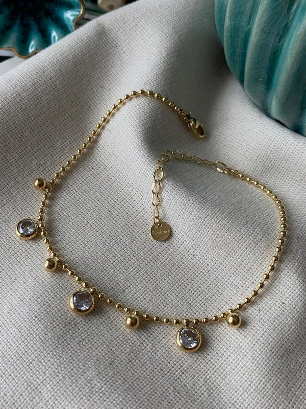 Luminous Glow Gold Charm Anklet