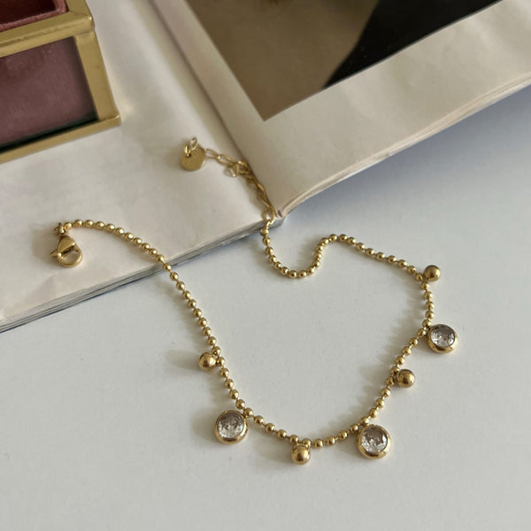 Luminous Glow Gold Charm Anklet