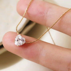 Luminous Heart Solitaire Necklace