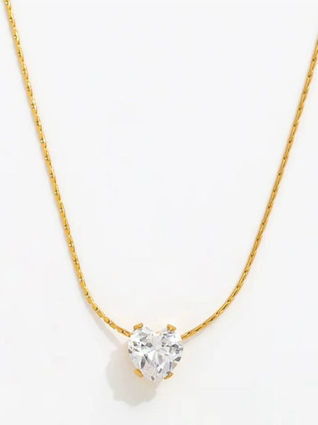 Luminous Heart Solitaire Necklace