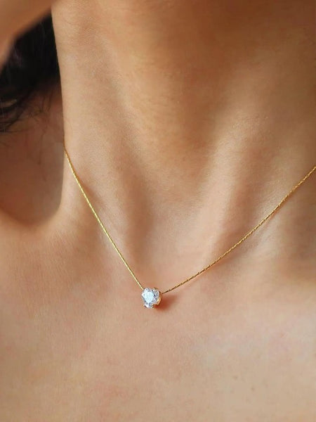 Luminous Heart Solitaire Necklace
