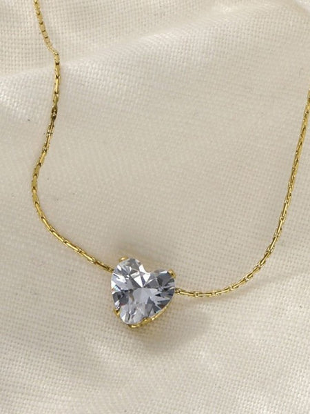 Luminous Heart Solitaire Necklace