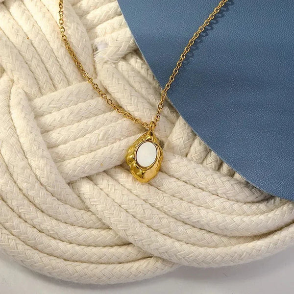 Luminous Shell Artisan Pendant Necklace