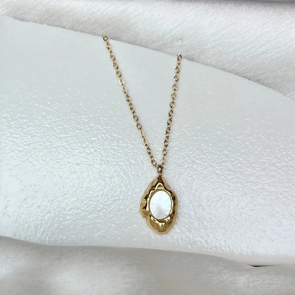 Luminous Shell Artisan Pendant Necklace