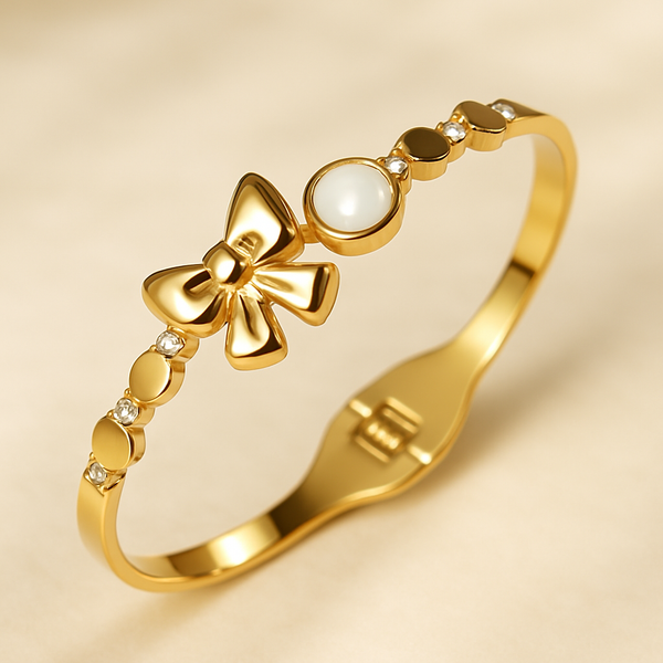 Luna Bow Accent Cuff Bracelet