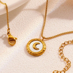 Luna Glow Gold Plated Necklace – Crescent Moon Medallion