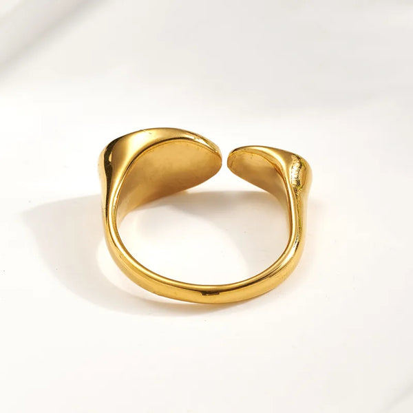 Luna Pearl Adjustable Gold Ring