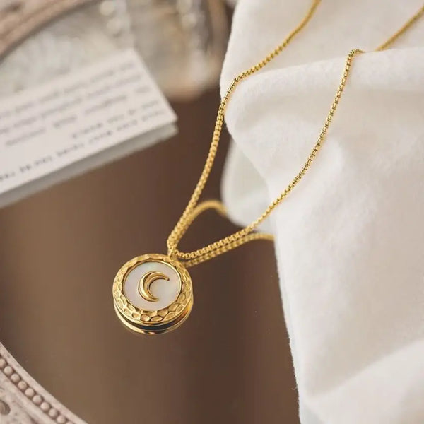 Luna Glow Gold Plated Necklace – Crescent Moon Medallion