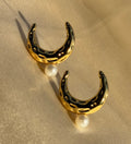 Lunelle Crescent Pearl Studs