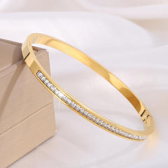 Lustro Elegant Stone Cuff Bracelet