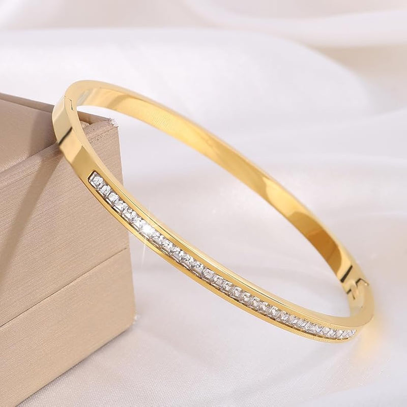 Lustro Elegant Stone Cuff Bracelet