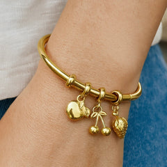 Luxe Fruit Charm Cuff Bracelet