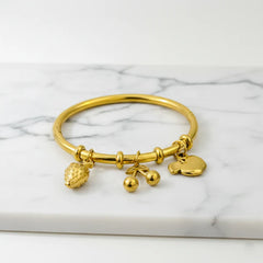 Luxe Fruit Charm Cuff Bracelet