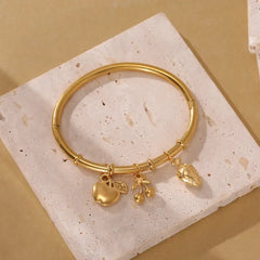 Luxe Fruit Charm Cuff Bracelet