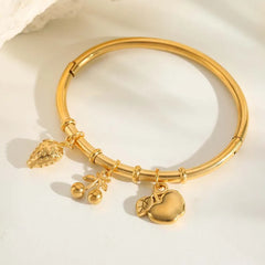 Luxe Fruit Charm Cuff Bracelet