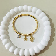 Luxe Ocean Charm Cuff Bracelet