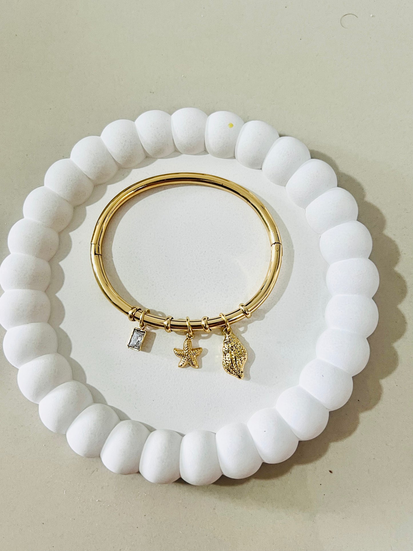 Luxe Ocean Charm Cuff Bracelet