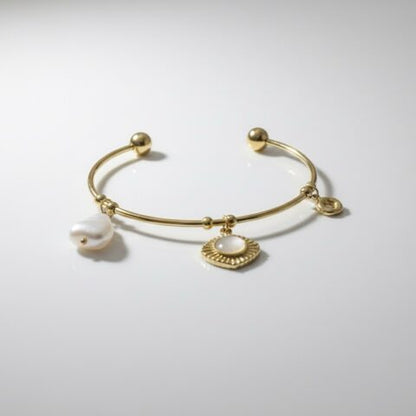 Luxe Sunbeam Pearl Cuff Bracelet