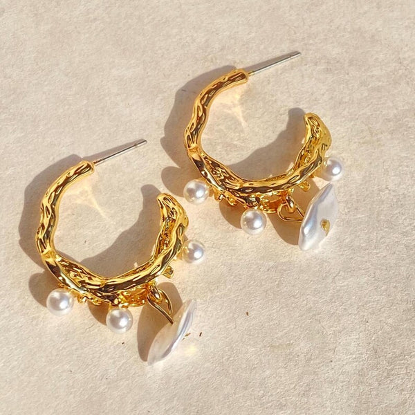 Marella Organic Pearl Hoops