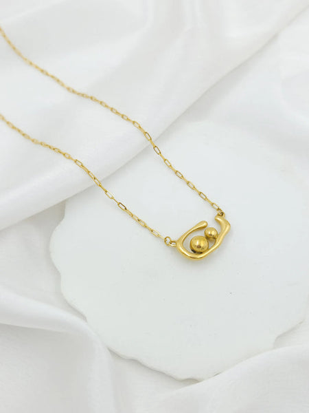 Muse Abstract Gold Pendant Necklace