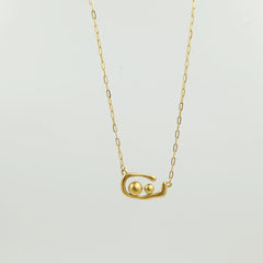 Muse Abstract Gold Pendant Necklace