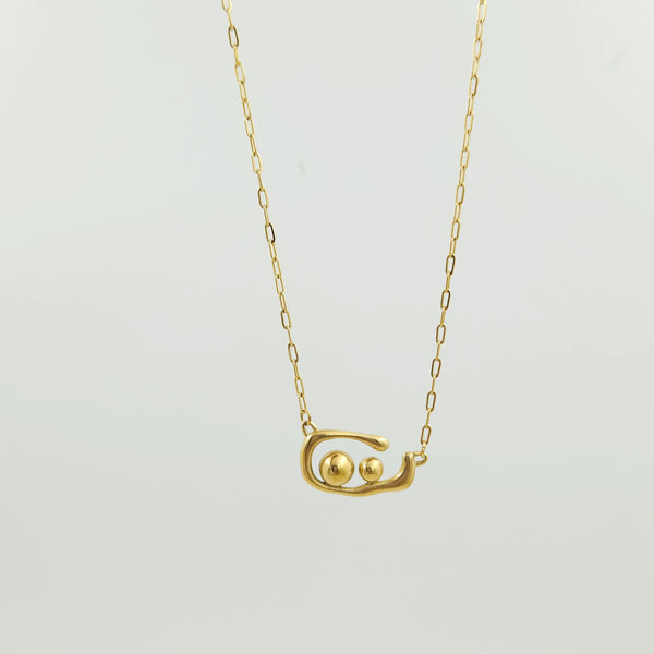 Muse Abstract Gold Pendant Necklace