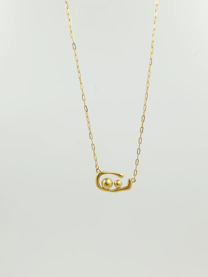 Muse Abstract Gold Pendant Necklace