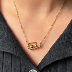 Muse Abstract Gold Pendant Necklace