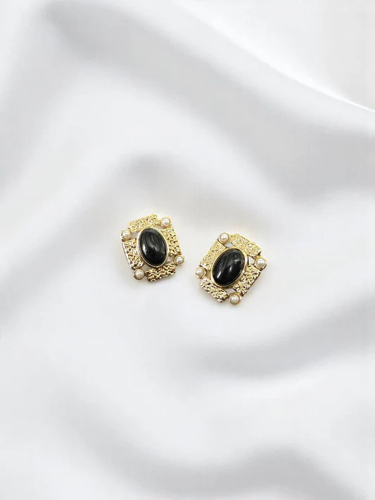 Noir Regal Pearl Studs