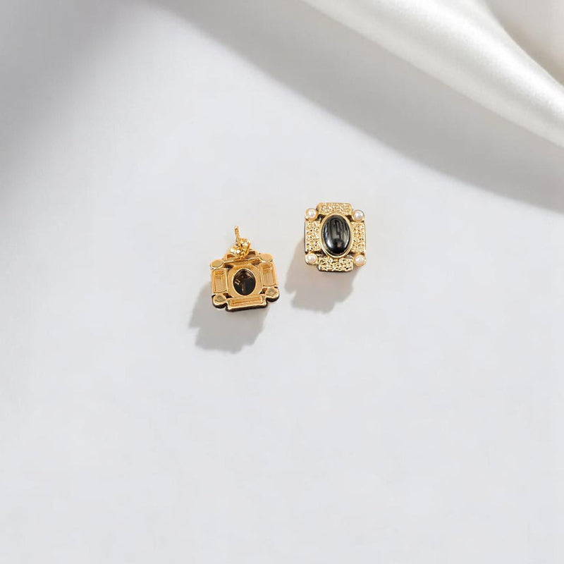 Noir Regal Pearl Studs