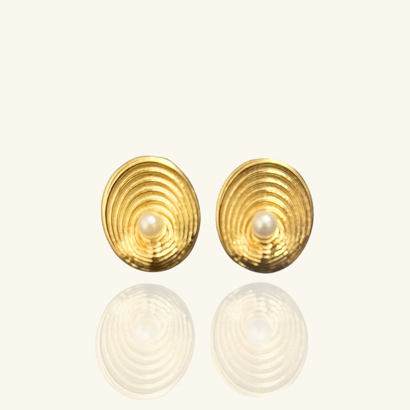 Oceana Spiral Pearl Studs