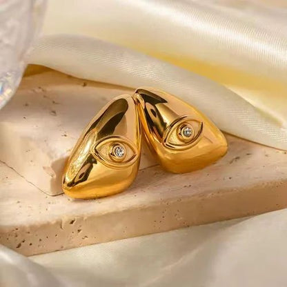 Oculus Sculpted Evil Eye Studs