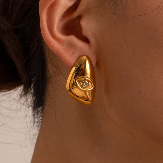 Oculus Sculpted Evil Eye Studs