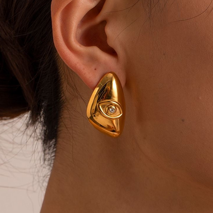 Oculus Sculpted Evil Eye Studs